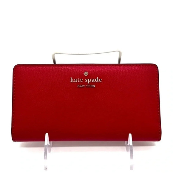 Kate Spade Large Madison Slim Bifold Wallet Red (NWT)